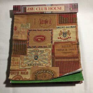 JAB Anstoetz Club House Fabric Swatch Sample Book Chess Golf Nautical Flags Cars